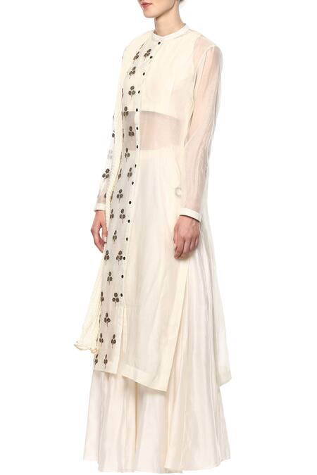 Joy Mitra White Kurta And Sharara Set Online at Aza Fashions Joy Mitra_White Kurta And Sharara Set _Online_at_Aza_Fashions