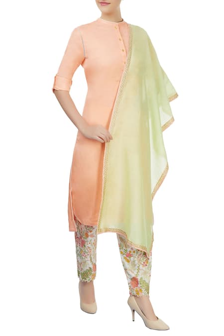 Aiman Chanderi Straight Kurta & Pant Set 