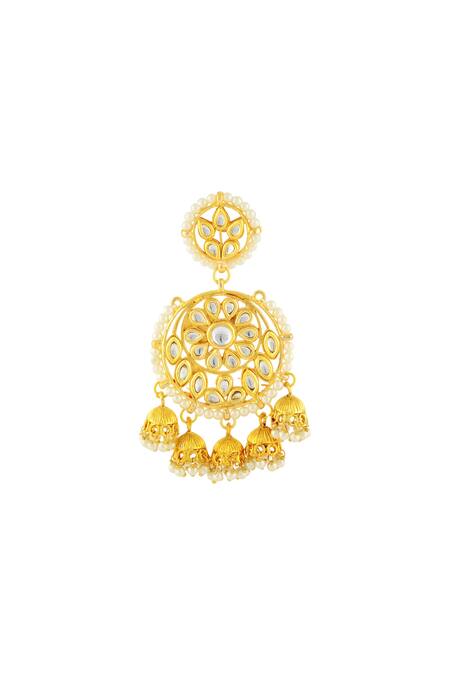 Just Shradhas_Gold Plated Small Jhumka Earrings _Online_at_Aza_Fashions