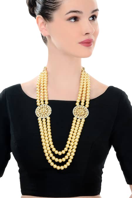 Just Shradhas Pearl Strand Necklace 