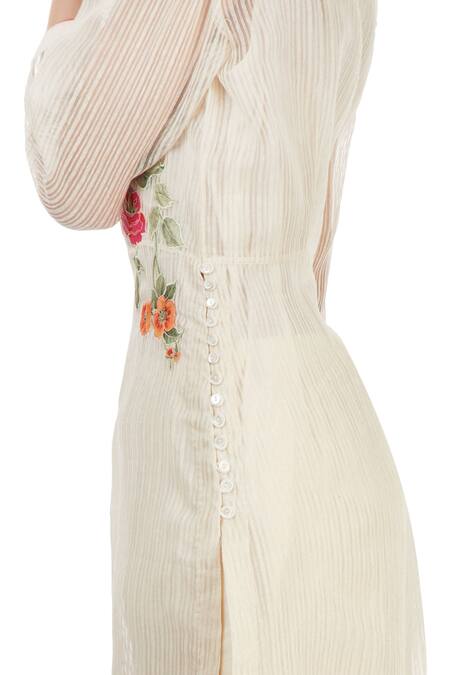 Rajat & Shraddha_White Striped Kurta With Pants  _at_Aza_Fashions