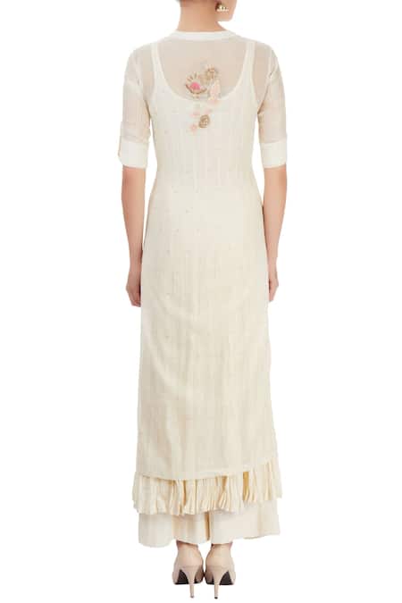 Shop Prama By Pratima Pandey White Kurta Set With Thread Embroidery at Aza Fashions Shop_Prama By Pratima Pandey_White Kurta Set With Thread Embroidery _at_Aza_Fashions
