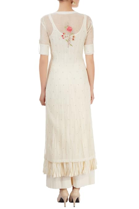 Shop Prama By Pratima Pandey White Kurta Set With Embroidery at Aza Fashions Shop_Prama By Pratima Pandey_White Kurta Set With Embroidery _at_Aza_Fashions
