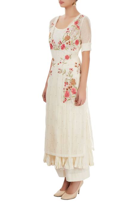 Buy Prama By Pratima Pandey White Kurta Set With Embroidery Online at Aza Fashions Buy_Prama By Pratima Pandey_White Kurta Set With Embroidery _Online_at_Aza_Fashions