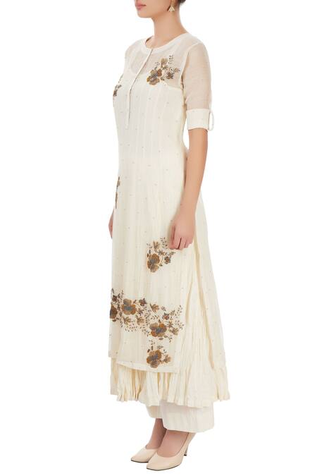 Buy Prama By Pratima Pandey White Embellished Kurta Set Online at Aza Fashions Buy_Prama By Pratima Pandey_White Embellished Kurta Set _Online_at_Aza_Fashions