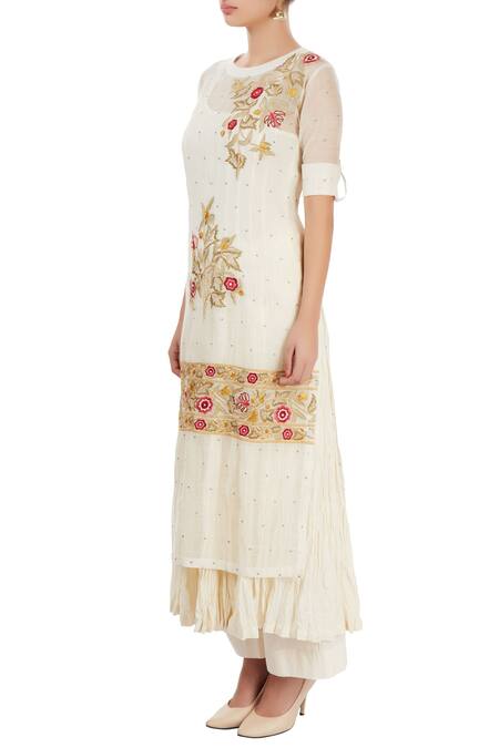 Buy Prama By Pratima Pandey White Thread Embroidered Kurta Set Online at Aza Fashions Buy_Prama By Pratima Pandey_White Thread Embroidered Kurta Set _Online_at_Aza_Fashions