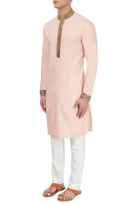 Buy_Unit By Rajat Suri_Pink Embroidered Kurta_Online_at_Aza_Fashions