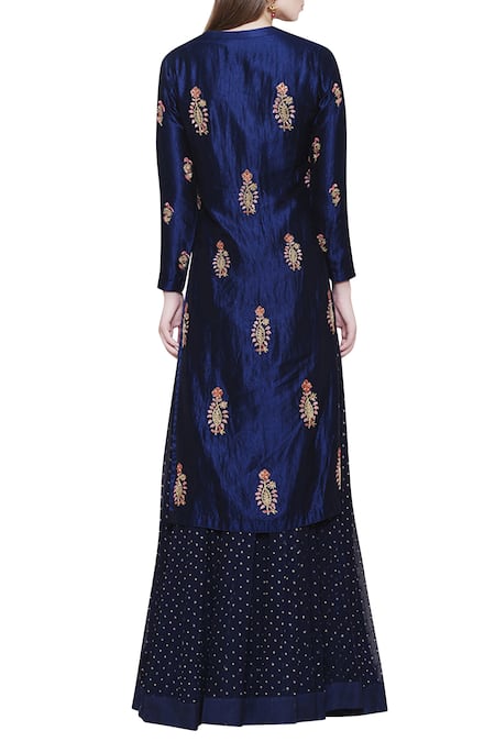 Shyam Narayan Prasad Silk Kurta Lehenga Set 