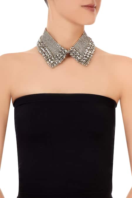Shehlaa Khan Tulle Embellished Choker 