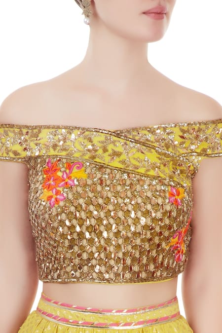 Neha Khullar Yellow Net, Chanderi Lehenga Set at Aza Fashions Neha Khullar_Yellow Net, Chanderi Lehenga Set _at_Aza_Fashions