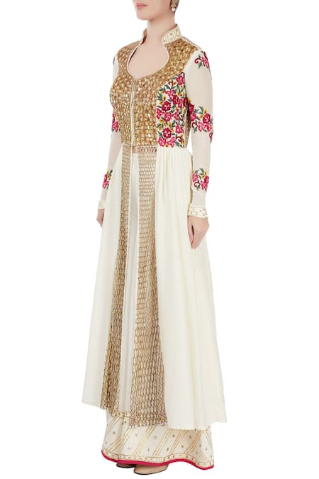 Buy_Neha Khullar_White Embroidered Palazzo Set _Online_at_Aza_Fashions