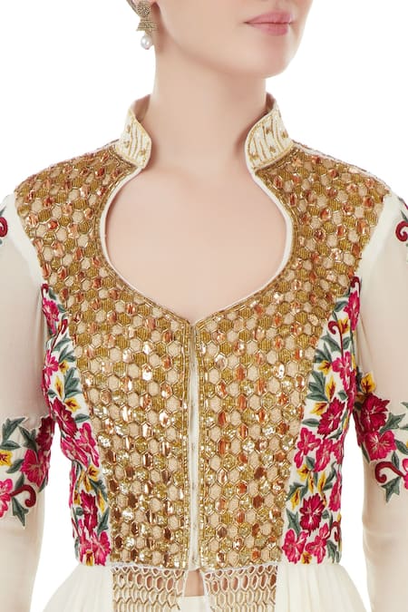 Neha Khullar_White Embroidered Palazzo Set _at_Aza_Fashions