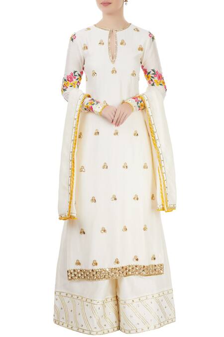 Shop Neha Khullar White Embroidered Kurta Set Online at Aza Fashions Shop_Neha Khullar_White Embroidered Kurta Set _Online_at_Aza_Fashions