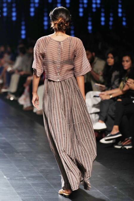 Urvashi Kaur Cotton Hand Block Printed Skirt 