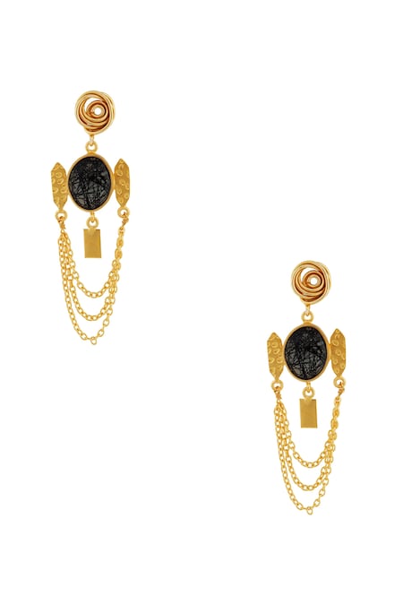 Earrings & Studs | Beautiful Covering Earrings with step Side Chain | Freeup