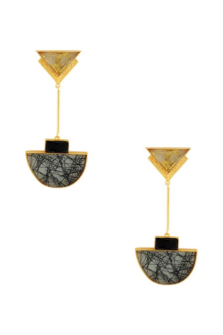 Masaya Jewellery Highlighted Stone Earrings 