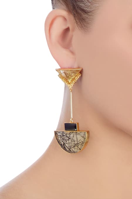 Masaya Jewellery Highlighted Stone Earrings 