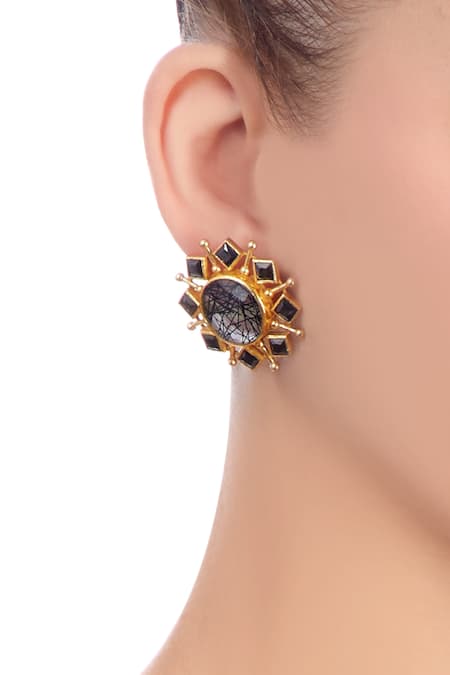 Masaya Jewellery Stone Embellished Earrings 