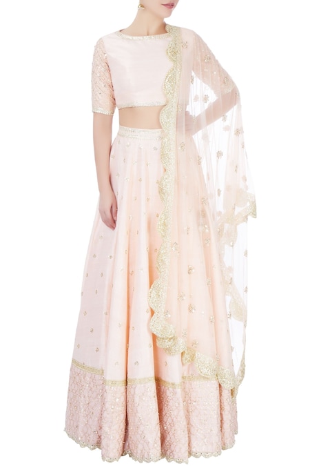 Buy Powder Pink Lehenga Set By Daddy S Princess At Aza Fashions inr