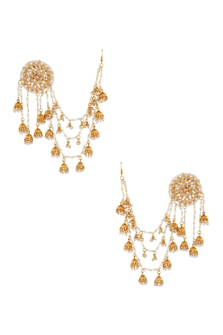 Just Shradhas Beaded Earcuff Jhumka Earrings 