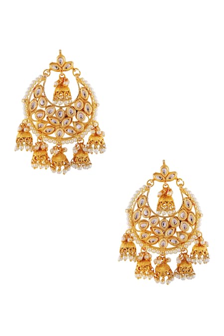Just Shradhas Bead Embellished Jhumka Earrings 