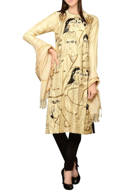 Neha & Tarun Gold Light Embroidered Kurta Set 