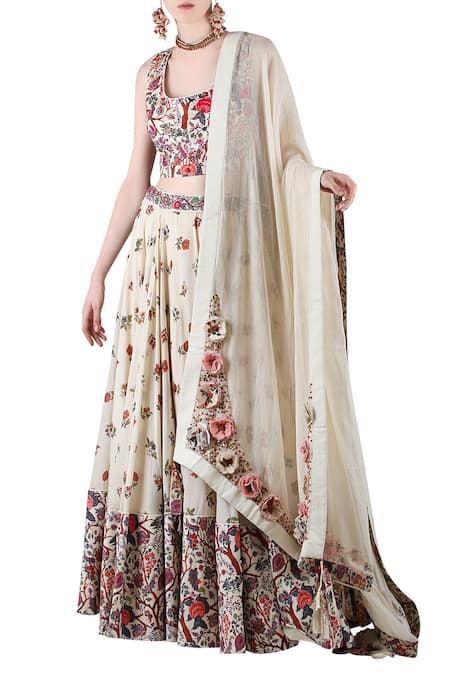 Nikasha Beige Embellished Lehenga Set