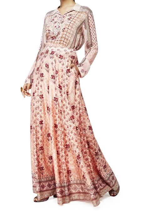 Shop_Anita Dongre_Pink Printed Sharara Pants_at_Aza_Fashions