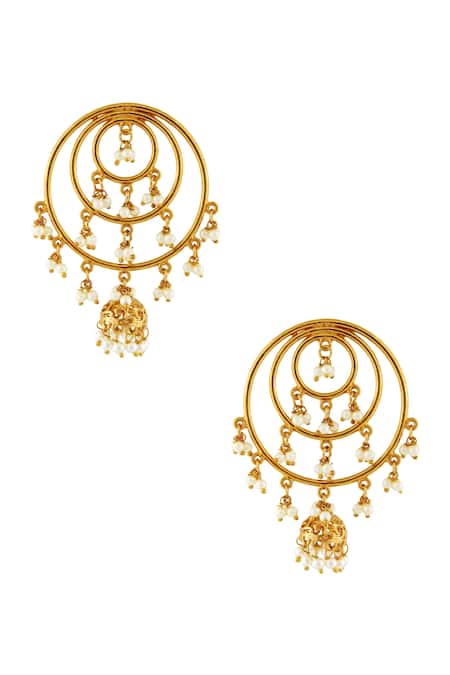 Shillpa Purii Designer Jewellery Layered Round Jhumki Earrings with Pearls 