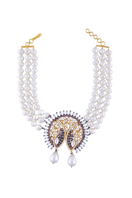 Nepra By Neha Goel Gold Plated Bead Embellished Kundan Choker