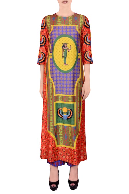 Nautanky Multi-colored kurta & palazzo set 