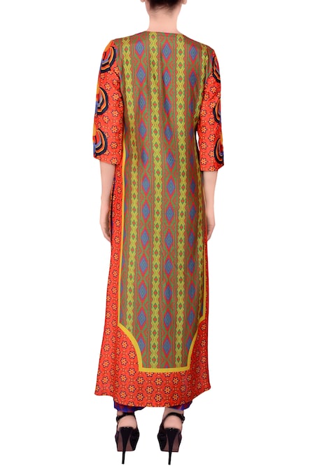Shop_Nautanky_Multi Color Multi-colored Kurta And Palazzo Set _at_Aza_Fashions
