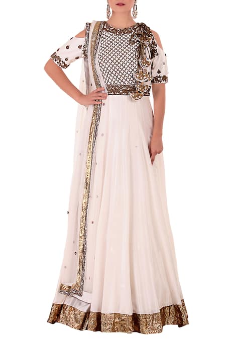 Neha Khullar Embroidered anarkali set For Kids