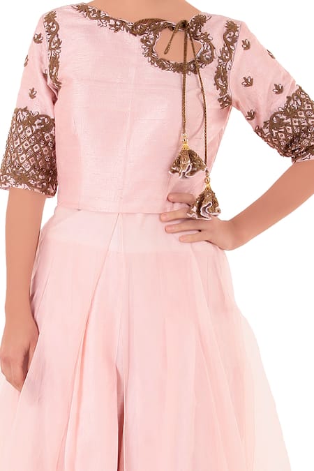 Buy_Neha Khullar_Pink Round Embroidered Kurta Pant Set _Online_at_Aza_Fashions