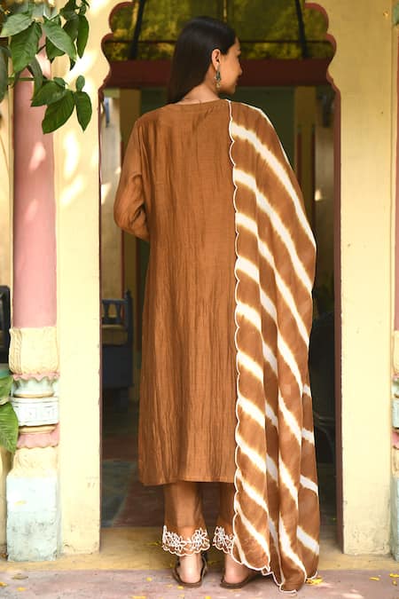 Rekha Agra Handloom Chanderi Kurta Set 