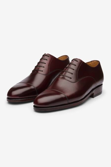 Bridlen_Maroon Straight Tip Oxford Shoes_Online_at_Aza_Fashions