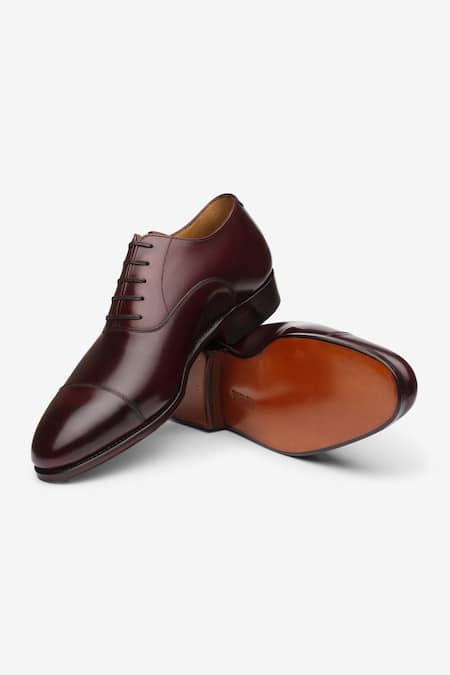 Buy_Bridlen_Maroon Straight Tip Oxford Shoes_Online_at_Aza_Fashions