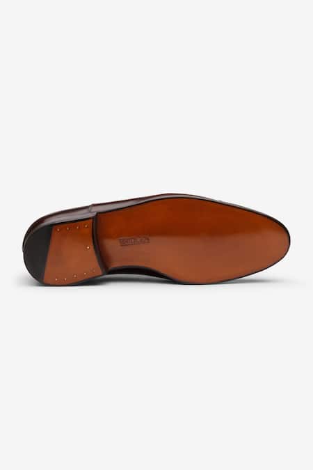Bridlen_Maroon Straight Tip Oxford Shoes_at_Aza_Fashions