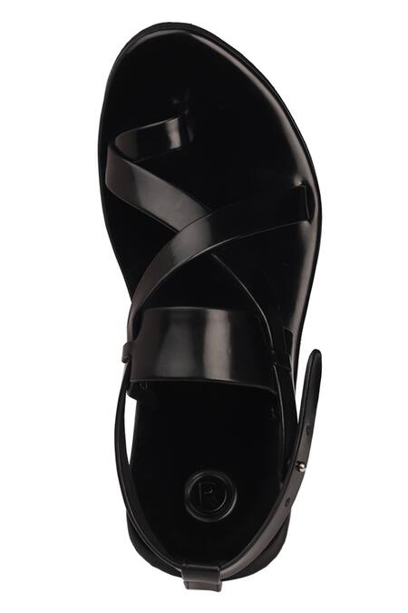 Rajesh Pratap Singh_Black Criss Cross Strap Sandals_Online_at_Aza_Fashions
