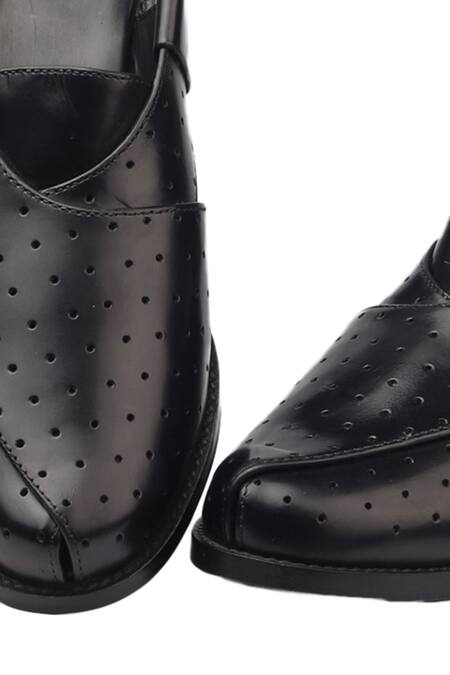 Buy_Rajesh Pratap Singh_Black Handmade Textured Peshawaris _Online_at_Aza_Fashions