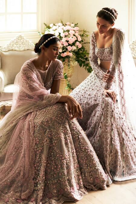 Buy Cherie D Grey Silk, Net Round Embroidered Bridal Lehenga Set Online at Aza Fashions Buy_Cherie D_Grey Silk, Net Round Embroidered Bridal Lehenga Set _Online_at_Aza_Fashions