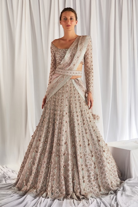 Captivating Light Silver Color Lehenga Choli For Women – TheDesignerSaree