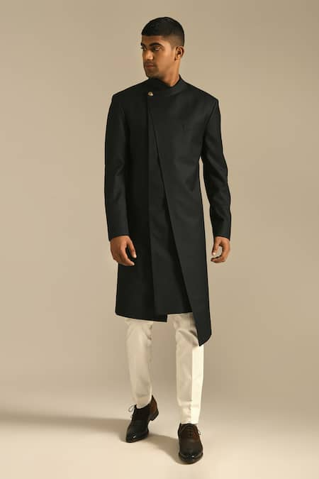 Dhruv Vaish Panelled Sherwani Set 