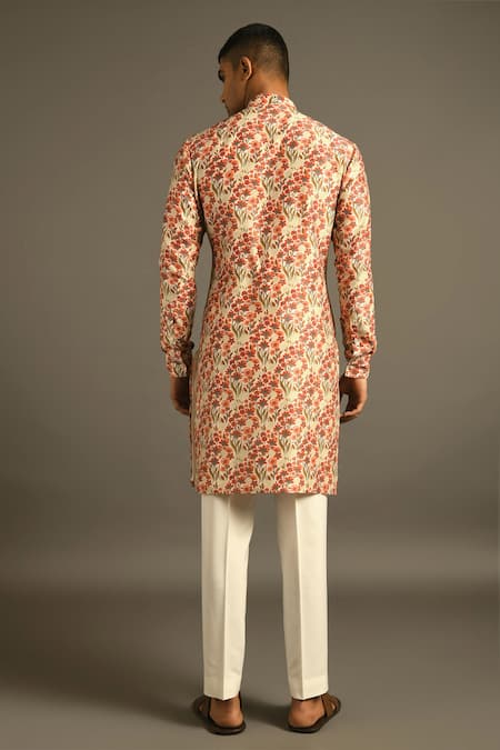 Dhruv Vaish Chanderi Printed Kurta Set 