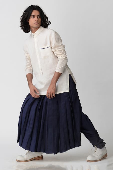 Buy_Rajesh Pratap Singh_Beige Handloom Linen Shirt _Online_at_Aza_Fashions