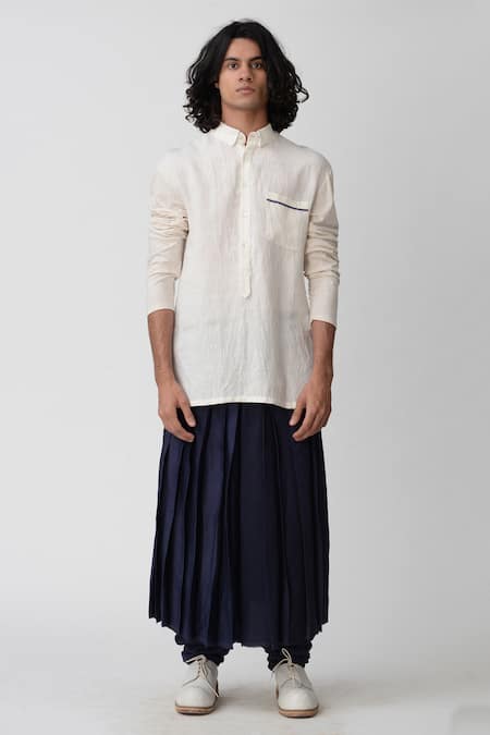 Rajesh Pratap Singh_Beige Handloom Linen Shirt _Online_at_Aza_Fashions