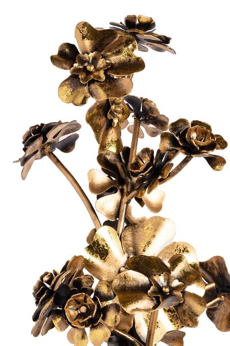 Buy H2h Gold Brass Flower Sculpture Online at Aza Fashions Buy_H2h_Gold Brass Flower Sculpture_Online_at_Aza_Fashions