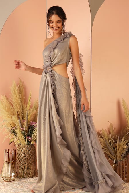 Luxury Crystal Strap Designer Lace Organza Ruffle Trumpet Bridal Dress