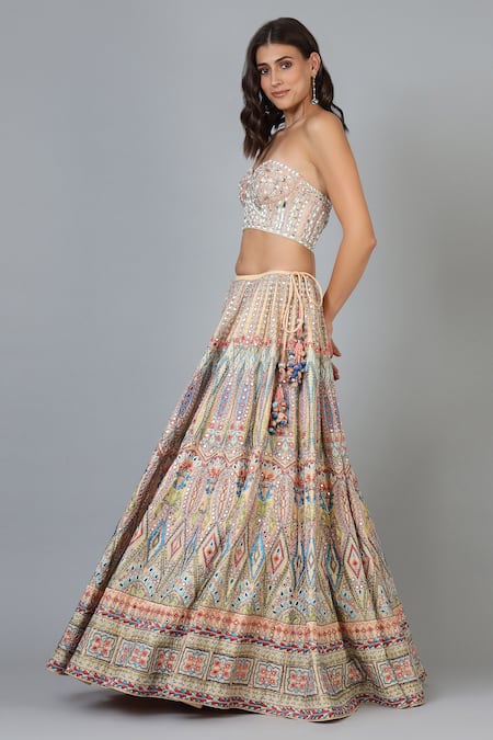 Geisha Designs Multi Color Embroidered Lehenga Set Online at Aza Fashions Geisha Designs_Multi Color Embroidered Lehenga Set _Online_at_Aza_Fashions
