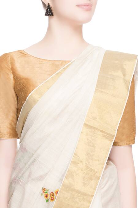 Kerala Kasavu Saree: Buy Latest Indian Designer Kerala Kasavu Saree Online  - Utsav Fashion